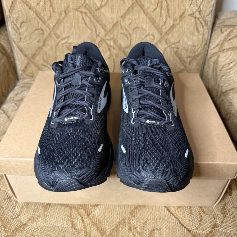 Brooks Ghost 14 GTX Black Silver Grey D Width Men Trail Running Shoe Size 8 Nice - Picture 5 of 9